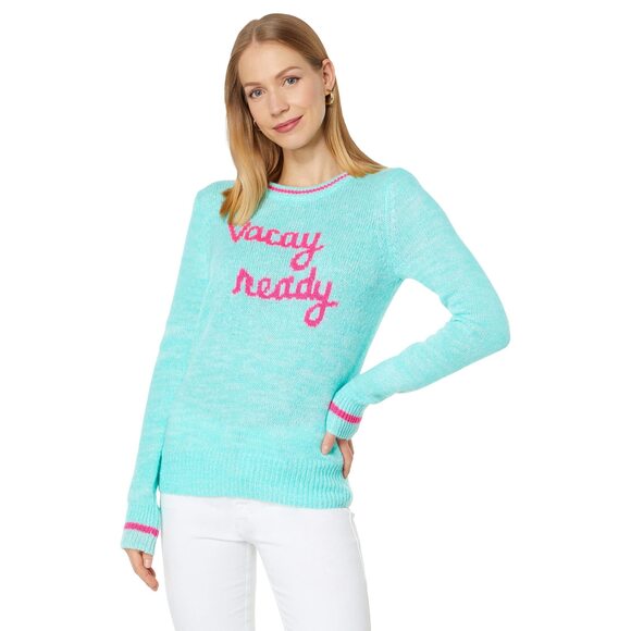 Lilly Pulitzer Sweaters - Lilly Pulitzer Rollins Sweater Surf Blue Vacay Ready Intarsia XS